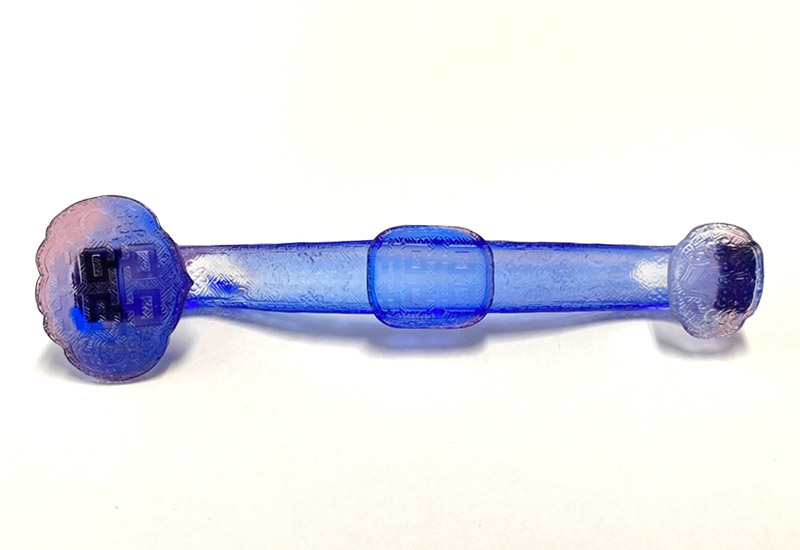 祥瀧 琉璃喜字如意(藍) 文鎮 擺飾